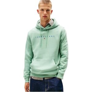 Tommy Jeans Herr TJM REG LINEAR LOGO HOODIE EXT DM0DM20746, grön, S, Grön (Molnig Jade Multi), S Tommy Jeans Herr TJM REG LINEAR LOGO HOODIE EXT DM0DM20746, grön, S, Grön (Molnig Jade Multi), S