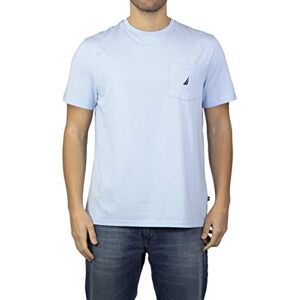 Nautica herr-T-shirt med enfärgad design, rund hals, kort ärm och bröstficka., L Nautica herr-T-shirt med enfärgad design, rund hals, kort ärm och bröstficka., L