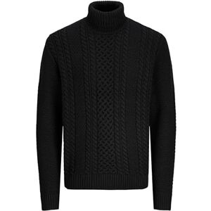 JACK & JONES Jjpaul stickad rulle hals, svart, S JACK & JONES Jjpaul stickad rulle hals, svart, S