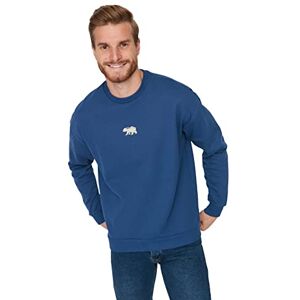 Trendyol herr raka långa ärmar plus size tröjor, marinblå, L Trendyol herr raka långa ärmar plus size tröjor, marinblå, L