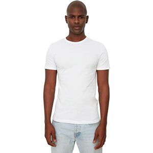 Trendyol Herr vit basic herr slim fit 100% bomull kortärmad cykelkrage t-shirt, L Trendyol Herr vit basic herr slim fit 100% bomull kortärmad cykelkrage t-shirt, L