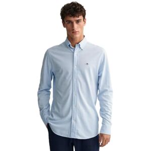 GANT Herr REG Jersey Pique skjorta klassisk skjorta, Capri Blue, standard, Capri blå, L GANT Herr REG Jersey Pique skjorta klassisk skjorta, Capri Blue, standard, Capri blå, L