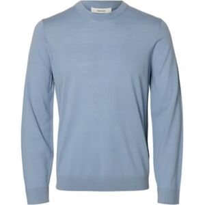 SELECTED MEN SELECTED Män Slhtray Ls Knit Merino Crew Neck Noos, Dammblå, S SELECTED MEN SELECTED Män Slhtray Ls Knit Merino Crew Neck Noos, Dammblå, S