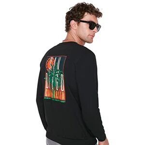 Trendyol Man plus size normal enkel rund hals stickad tröja, Schwarz, XXL Trendyol Man plus size normal enkel rund hals stickad tröja, Schwarz, XXL