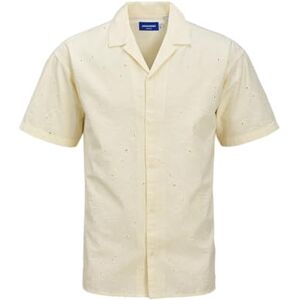 JACK & JONES herr Jorembroidery mönster skjorta Ss, Antik vit, XS JACK & JONES herr Jorembroidery mönster skjorta Ss, Antik vit, XS