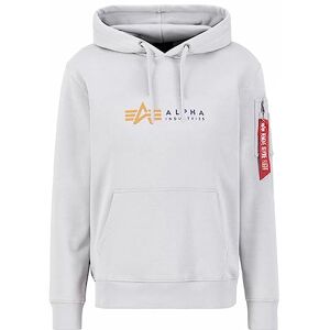 Alpha Industries Alpha Label Hoody Huvtröja Sweat med huva för män Pastel Grey Alpha Industries Alpha Label Hoody Huvtröja Sweat med huva för män Pastel Grey