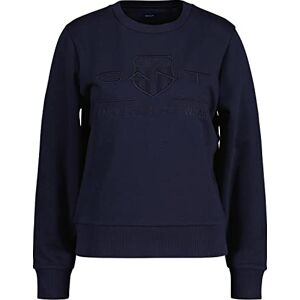 GANT Dam Tonal Archive Shield C-Neck 4200663 Tröja, Evening Blue, S GANT Dam Tonal Archive Shield C-Neck 4200663 Tröja, Evening Blue, S