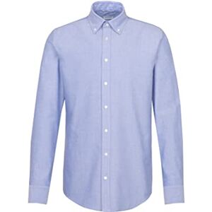Seidensticker Slim långärmad herrskjorta med button-down krage mjuk enfärgad smart affärsskjorta, Blå (blå 13), 36 SE Seidensticker Slim långärmad herrskjorta med button-down krage mjuk enfärgad smart affärsskjorta, Blå (blå 13), 36 SE