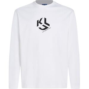 KARL LAGERFELD JEANS , Herr, Vanlig Långärm Monogram Logo T-Shirt, Vanlig Fit, Vit, XL KARL LAGERFELD JEANS , Herr, Vanlig Långärm Monogram Logo T-Shirt, Vanlig Fit, Vit, XL