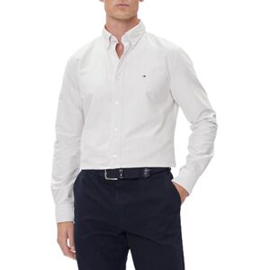Tommy Hilfiger Heritage Oxford Stripe RF-skjorta MW0MW36238 L/S skjorta, brun, S, Brun (Safari Canvas/Vit), S Tommy Hilfiger Heritage Oxford Stripe RF-skjorta MW0MW36238 L/S skjorta, brun, S, Brun (Safari Canvas/Vit), S