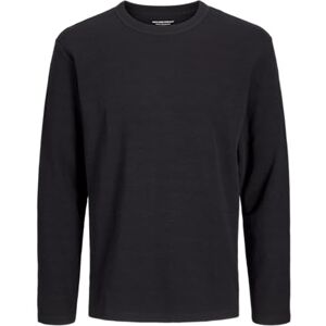 JACK & JONES Jormanchester Waffle Tee Ls Crew Neck, svart, M JACK & JONES Jormanchester Waffle Tee Ls Crew Neck, svart, M