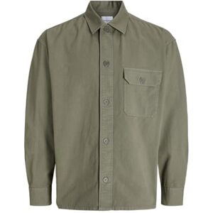 JACK & JONES Jjedover Overshirt Ls Sn, Dammig oliv, L JACK & JONES Jjedover Overshirt Ls Sn, Dammig oliv, L