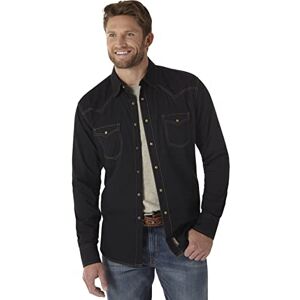 Wrangler herr blå tryck retro modern passform snap-skjorta, Svart, XL tall Wrangler herr blå tryck retro modern passform snap-skjorta, Svart, XL tall