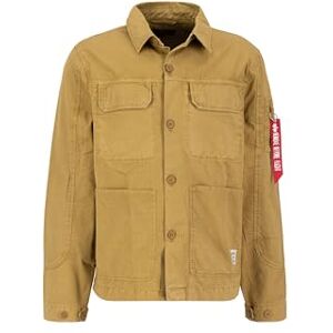 Alpha Industries Overshirt Med Färgblock För Män Khaki Alpha Industries Overshirt Med Färgblock För Män Khaki
