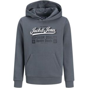 JACK & JONES Pojkar Jjelogo Sweat Hood 2 Col Aw25 Noos Mni, Stormigt väder, 128 JACK & JONES Pojkar Jjelogo Sweat Hood 2 Col Aw25 Noos Mni, Stormigt väder, 128