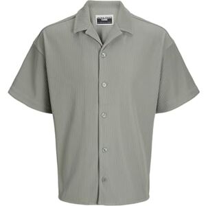 JACK & JONES Jcohorizon Plisse Resort Shirt Ss, skugga, XL JACK & JONES Jcohorizon Plisse Resort Shirt Ss, skugga, XL