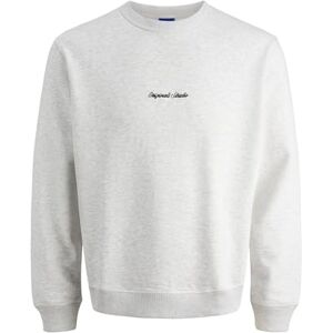 JACK & JONES Jornorrebro Emb Sweat Crew Noos, Vit melange, L JACK & JONES Jornorrebro Emb Sweat Crew Noos, Vit melange, L