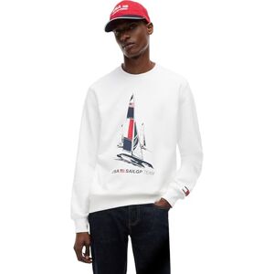 Tommy Hilfiger herr US SAILGP GRAPHIC CREWNECK MW0MW44686 pullover tröja, vit, XXL Tommy Hilfiger herr US SAILGP GRAPHIC CREWNECK MW0MW44686 pullover tröja, vit, XXL