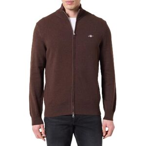 GANT Casual bomullskofta med dragkedja, Brun melerad, 3XL GANT Casual bomullskofta med dragkedja, Brun melerad, 3XL