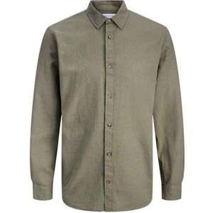 JACK & JONES Jjesummer linne Blend skjorta L/S Sn, Dammig oliv, XL JACK & JONES Jjesummer linne Blend skjorta L/S Sn, Dammig oliv, XL