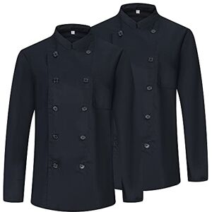MISEMIYA Pack2 Pcs-Chef Jacket Kz-2-842, Cook Jackor 842-Svart, 5XL (2) för Män, Cook Jackor 842 Svart, 5XL MISEMIYA Pack2 Pcs-Chef Jacket Kz-2-842, Cook Jackor 842-Svart, 5XL (2) för Män, Cook Jackor 842 Svart, 5XL