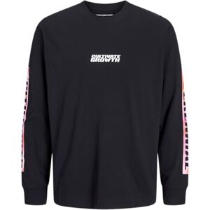 JACK & JONES Jcointerlude Floral Tee Ls Crew Neck, svart, S JACK & JONES Jcointerlude Floral Tee Ls Crew Neck, svart, S