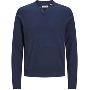 JACK & JONES Jjeemil Knit delad hals Sn, marinblå blazer, M JACK & JONES Jjeemil Knit delad hals Sn, marinblå blazer, M