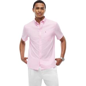 Tommy Hilfiger Herr Light Oxford Solid Ss Bd Skjorta MW0MW42285, Rosa, S Tommy Hilfiger Herr Light Oxford Solid Ss Bd Skjorta MW0MW42285, Rosa, S