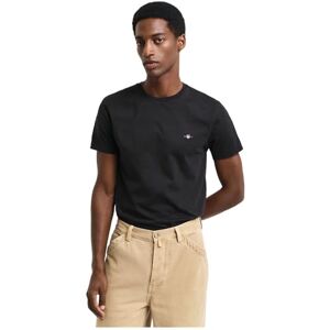 GANT Slim Shield SS T-shirt för män, svart, standard, svart, L GANT Slim Shield SS T-shirt för män, svart, standard, svart, L