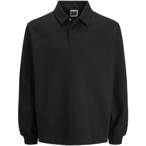 JACK & JONES Jcocover Sweat Polo, svart, L JACK & JONES Jcocover Sweat Polo, svart, L