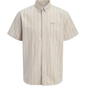 JACK & JONES Jjdevin randig skjorta Ss, Moonbeam, M JACK & JONES Jjdevin randig skjorta Ss, Moonbeam, M