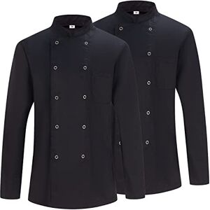MISEMIYA Pack 2 enheter Kockjacka Män Kock Herrjacka Uniform Hosteleria Ref.2-6421B, Kockjackor 682 svart, 3XL MISEMIYA Pack 2 enheter Kockjacka Män Kock Herrjacka Uniform Hosteleria Ref.2-6421B, Kockjackor 682 svart, 3XL