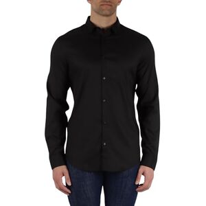 Giorgio Armani Långärmad ultra stretch lyocell button down slim fit. Skjorta, svart, XL Giorgio Armani Långärmad ultra stretch lyocell button down slim fit. Skjorta, svart, XL