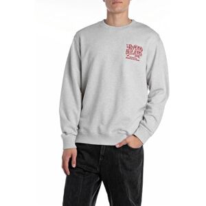 Replay Herr regular fit sweatshirt Red Attitude kollektion, M06 ljusgrå melerad, XS Replay Herr regular fit sweatshirt Red Attitude kollektion, M06 ljusgrå melerad, XS