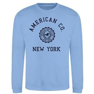 AMERICAN COLLEGE USA Tröja tröja med tryck varma kläder blandade män och kvinnor casual modell ACSCRW4 himmelsblå M, turkos, M AMERICAN COLLEGE USA Tröja tröja med tryck varma kläder blandade män och kvinnor casual modell ACSCRW4 himmelsblå M, turkos, M