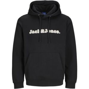 JACK & JONES Jorsplit Aop branding Sweat Hood, svart, S JACK & JONES Jorsplit Aop branding Sweat Hood, svart, S