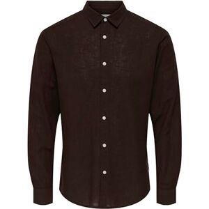 Only & Sons Onscaiden Life Ls Solid linne skjorta Noos, Kaffeböna, S Only & Sons Onscaiden Life Ls Solid linne skjorta Noos, Kaffeböna, S