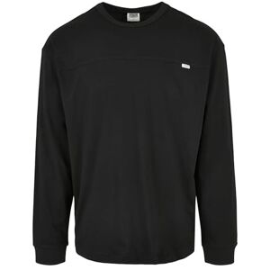 Urban Classics Långärmad tröja för män, ekologisk bomull, långärmad tröja, kort böjd överdimensionerad tröja för män i 2 färger, storlekar S–5XL, svart, M Urban Classics Långärmad tröja för män, ekologisk bomull, långärmad tröja, kort böjd överdimensionerad tröja för män i 2 färger, storlekar S–5XL, svart, M