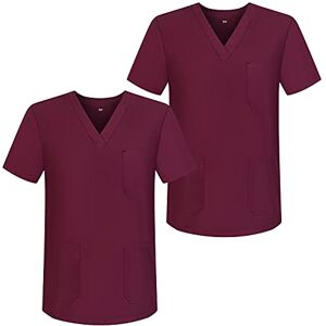 MISEMIYA Sanitär skjorta (2) Unisex Vuxen, Rödbrun 68, L MISEMIYA Sanitär skjorta (2) Unisex Vuxen, Rödbrun 68, L