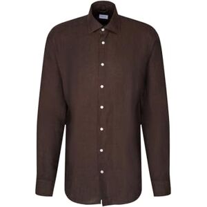 Seidensticker Silkesdekal herr business skjorta – normal passform – mjuk – Kent krage – långärmad – 100% linne, BRUN, 42 SE Seidensticker Silkesdekal herr business skjorta – normal passform – mjuk – Kent krage – långärmad – 100% linne, BRUN, 42 SE