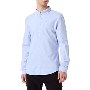 Tommy Jeans herr Tjm Slim Stretch Oxford Shirt Dm0dm09594 L/S skjorta, Måttlig blå, XS Tommy Jeans herr Tjm Slim Stretch Oxford Shirt Dm0dm09594 L/S skjorta, Måttlig blå, XS
