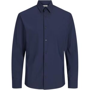 JACK & JONES Jprblaactive stretchskjorta L/S Sn, Marinblå blazer/passform: smal passform, S JACK & JONES Jprblaactive stretchskjorta L/S Sn, Marinblå blazer/passform: smal passform, S