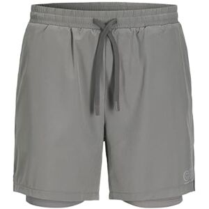 JACK & JONES Jcocnz Shorts med inre strumpbyxor, Grå flanell, XL JACK & JONES Jcocnz Shorts med inre strumpbyxor, Grå flanell, XL