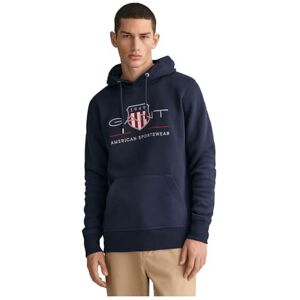 GANT Herr Reg Archive Shield Hoodie Huvtröja, Kvällsblå, M GANT Herr Reg Archive Shield Hoodie Huvtröja, Kvällsblå, M