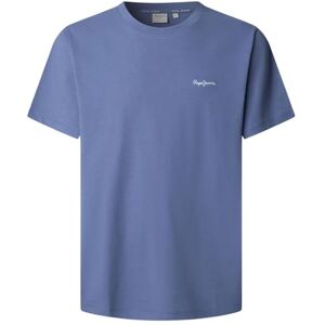 Pepe Jeans herr kontrast Connor t-shirt, blå (tvättad marinblå), XS Pepe Jeans herr kontrast Connor t-shirt, blå (tvättad marinblå), XS