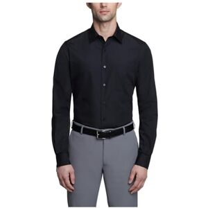 Van Heusen herrklänning skjorta anpassad poplin solid, Svart, 17 Neck / 34-35 Sleeve Van Heusen herrklänning skjorta anpassad poplin solid, Svart, 17 Neck / 34-35 Sleeve