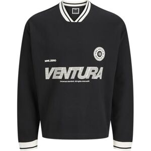 JACK & JONES herr Jcohorizon Sports Print Sweat Ls V-neck, svart, M JACK & JONES herr Jcohorizon Sports Print Sweat Ls V-neck, svart, M