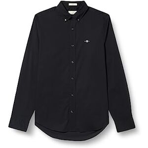 GANT Slim POPLIN skjorta för män, klassisk skjorta, svart, standard, svart, L GANT Slim POPLIN skjorta för män, klassisk skjorta, svart, standard, svart, L