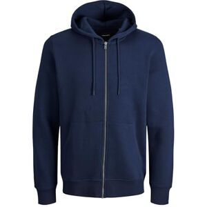 JACK & JONES JACK&JONES PLUS JJEBRADLEY Sweat Zip Hood NOOS PLS, marinblå blazer, 5XL/Stor JACK & JONES JACK&JONES PLUS JJEBRADLEY Sweat Zip Hood NOOS PLS, marinblå blazer, 5XL/Stor