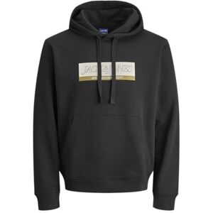 JACK & JONES Jorinwood Block Branding Sweat Hood, svart, M JACK & JONES Jorinwood Block Branding Sweat Hood, svart, M